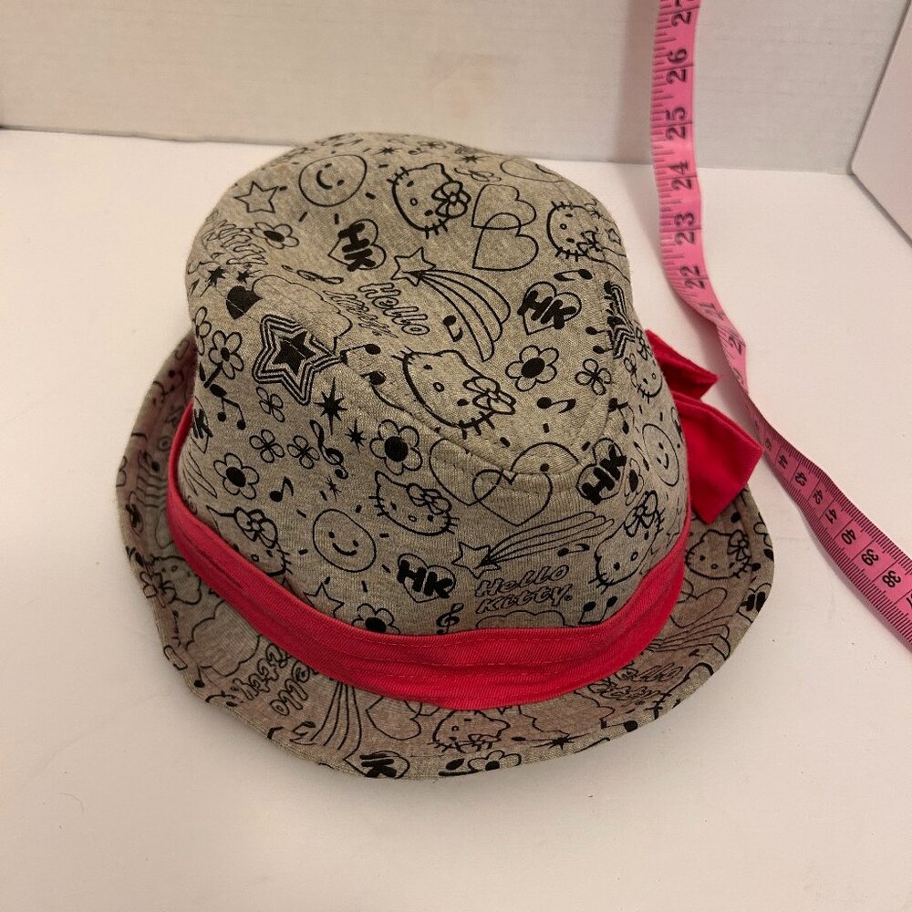 Hello Kitty Gray Fedora Hat with Pink Ribbon Bow – Sanrio 2014 – One Size